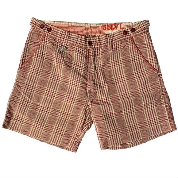 Diesel Pants - 55dsl Diesel Plaid Retro Shorts Size 32 Cotton High Rise Rare Unisex